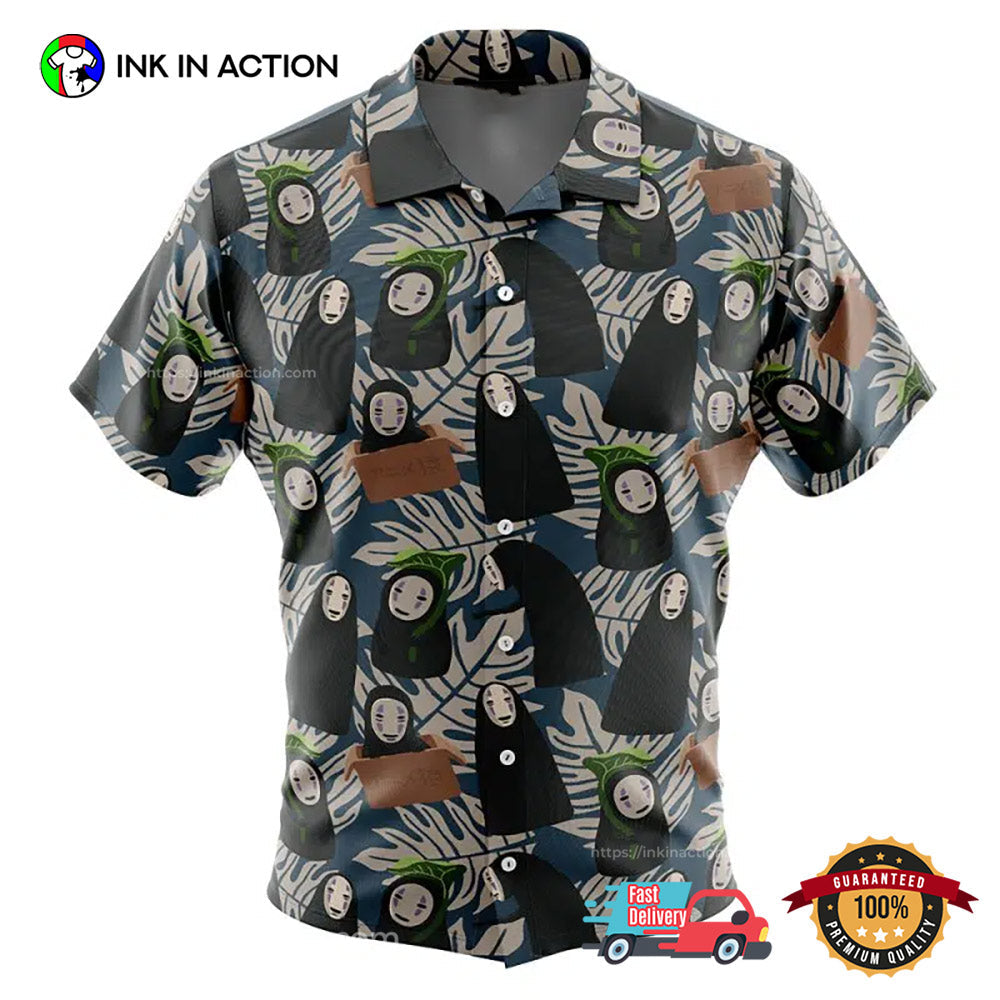 No Face Kaonashi Spirited Away Button Up Hawaiian - Adult & Kids T-Shirts, Sweatshirts & Hoodies apparel design preview 1