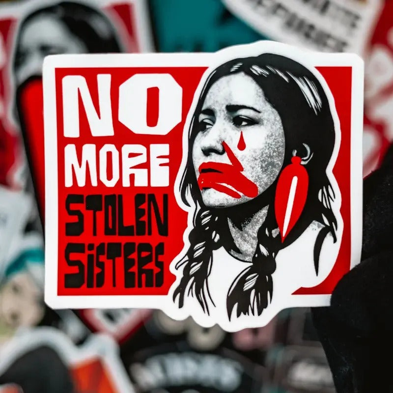 No More Stolen Sisters Stickers #MMIW Decal Say Her - Adult & Kids T-Shirts, Sweatshirts & Hoodies apparel design preview 1