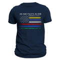 No One Fights Alone First Responders Flag - Adult & Kids T-Shirts, Sweatshirts & Hoodies apparel design preview 1