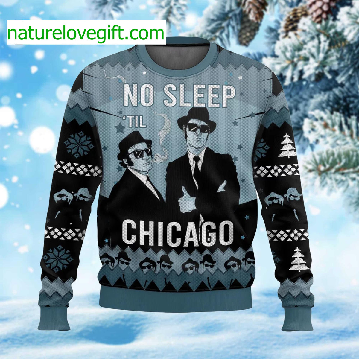 No Sleep ‘Til Chicago Ugly Christmas Sweater - Holiday Gift product image
