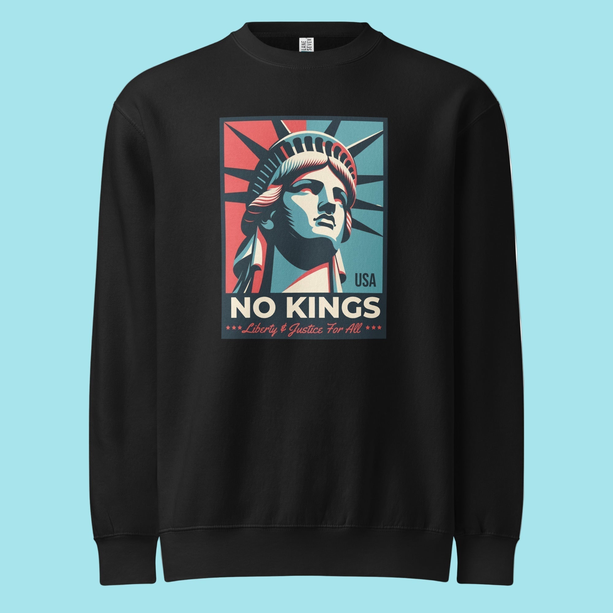 No Kings Liberty Justice All Crew Neck - Adult & Kids T-Shirts, Sweatshirts & Hoodies apparel design preview 1