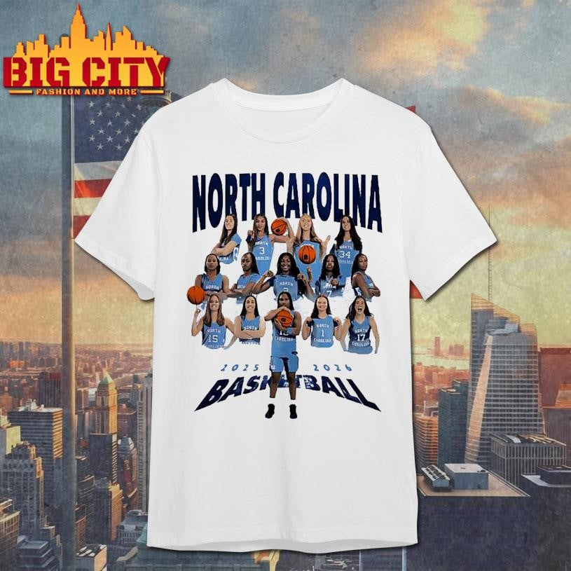 North Carolina Tar Heels basketball team 2025 2026 - Adult & Kids T-Shirts, Sweatshirts & Hoodies apparel design preview 1