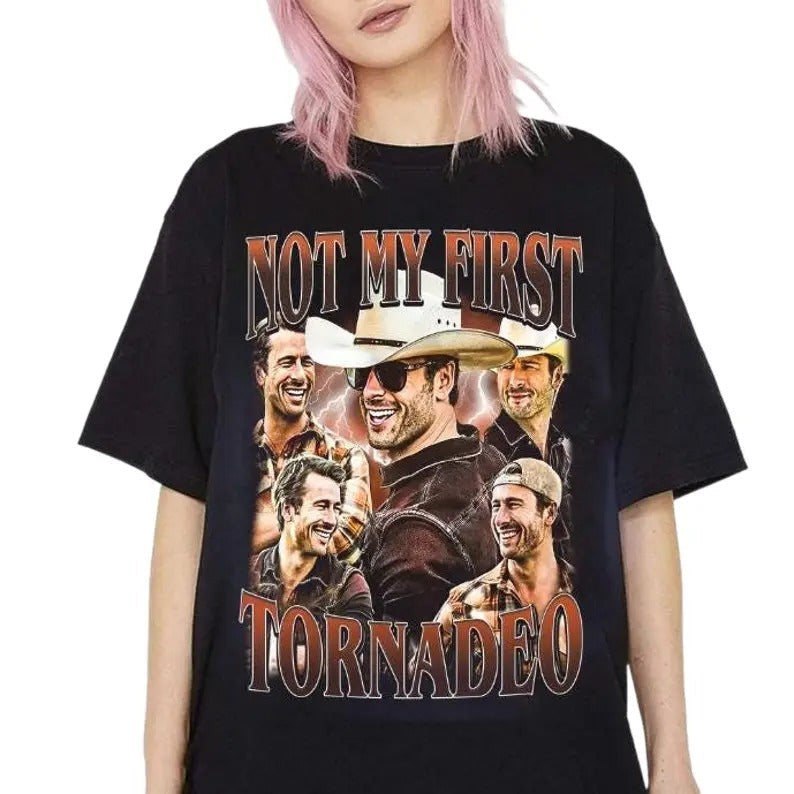 Not My First Tornado 90s Vintage Glen Powell Tyler - Adult & Kids T-Shirts, Sweatshirts & Hoodies apparel design preview 1