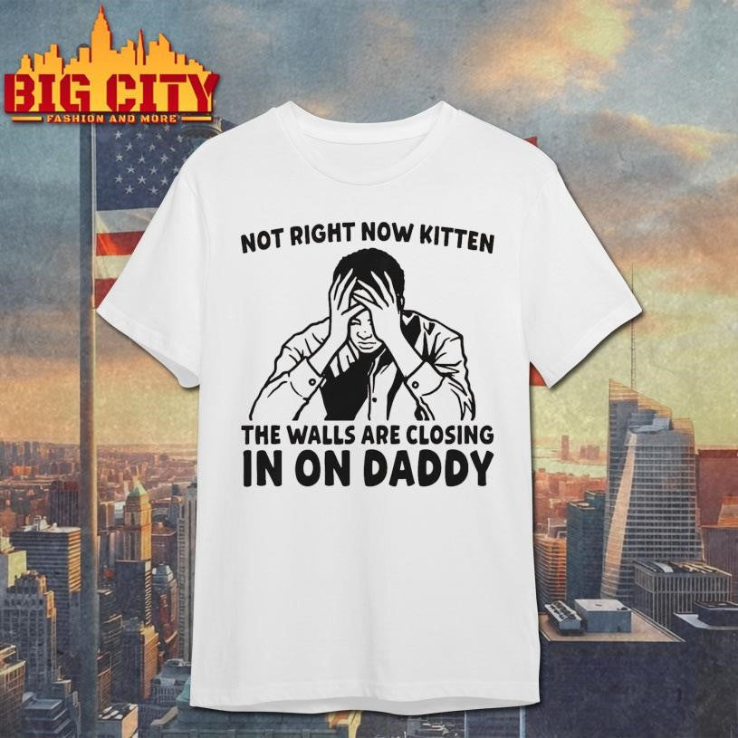 Not Right Now Kitten The Walls Are Closing In On - Adult & Kids T-Shirts, Sweatshirts & Hoodies apparel design preview 1