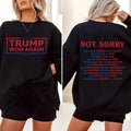 Not Sorry Trump Won 2024 MAGA Victory President 47th - Adult & Kids T-Shirts, Sweatshirts & Hoodies apparel design preview 1
