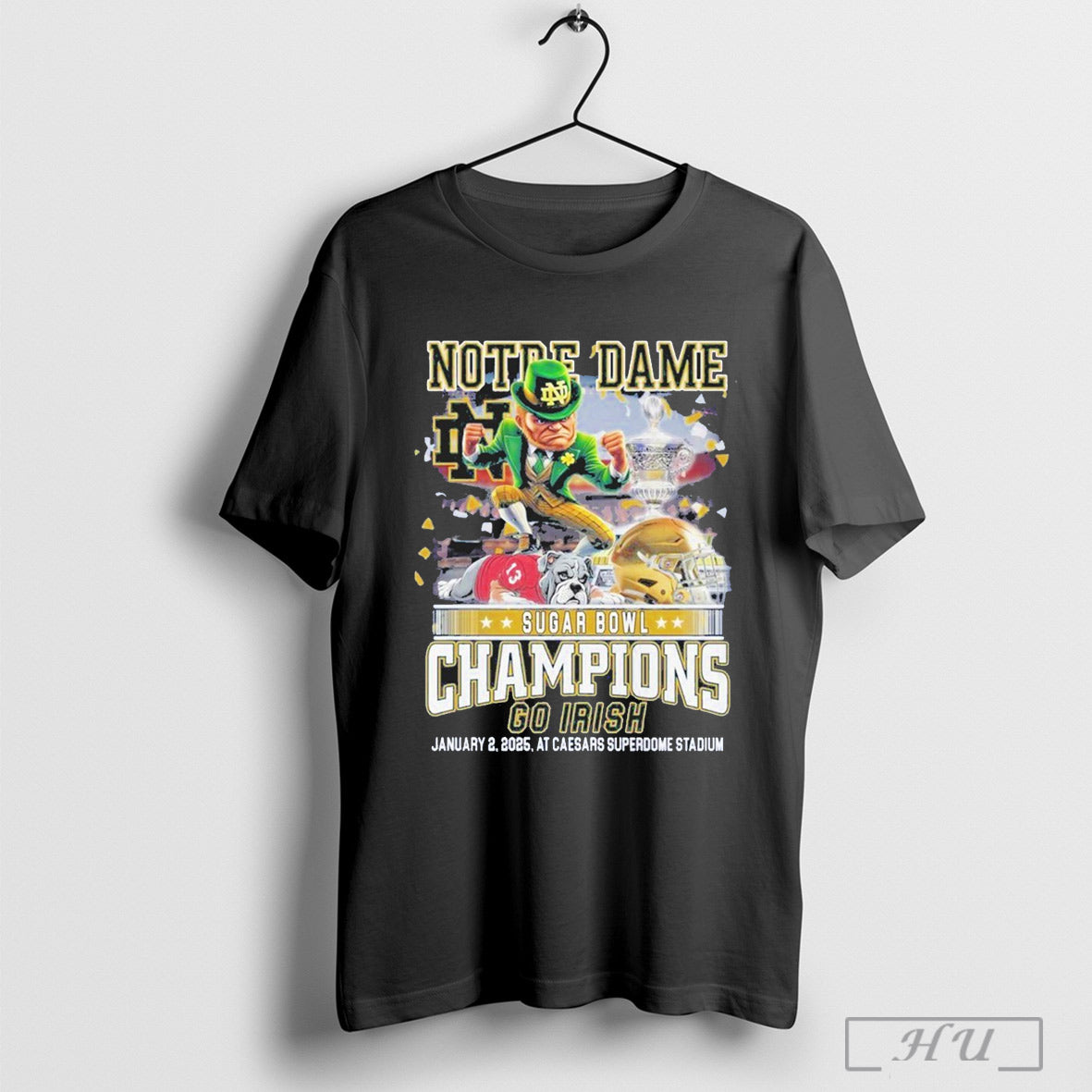 Notre Dame Irish Figthitng Sugar Bowl Champions Go - Adult & Kids T-Shirts, Sweatshirts & Hoodies apparel design preview 1