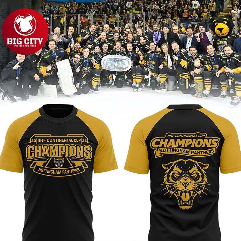 Nottingham Panthers Continental Champions 2026 - Adult & Kids T-Shirts, Sweatshirts & Hoodies apparel design preview 1