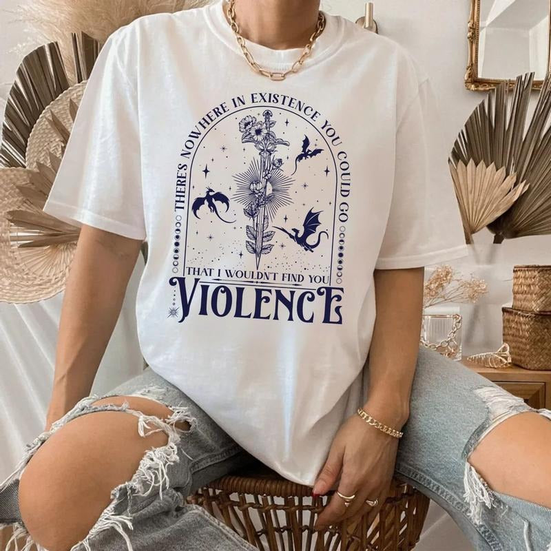 Nowhere Existence Violence Bookish Violet Sorrengail - Adult & Kids T-Shirts, Sweatshirts & Hoodies apparel design preview 1