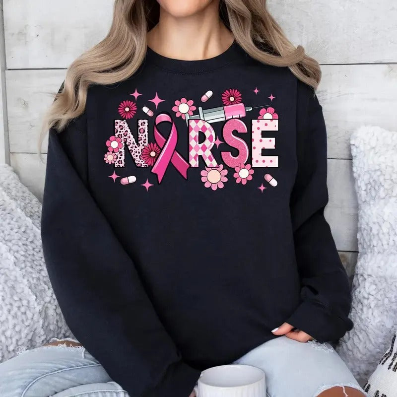 Nurse Breast Cancer Sublimation Awareness Womenswear - Adult & Kids T-Shirts, Sweatshirts & Hoodies apparel design preview 1