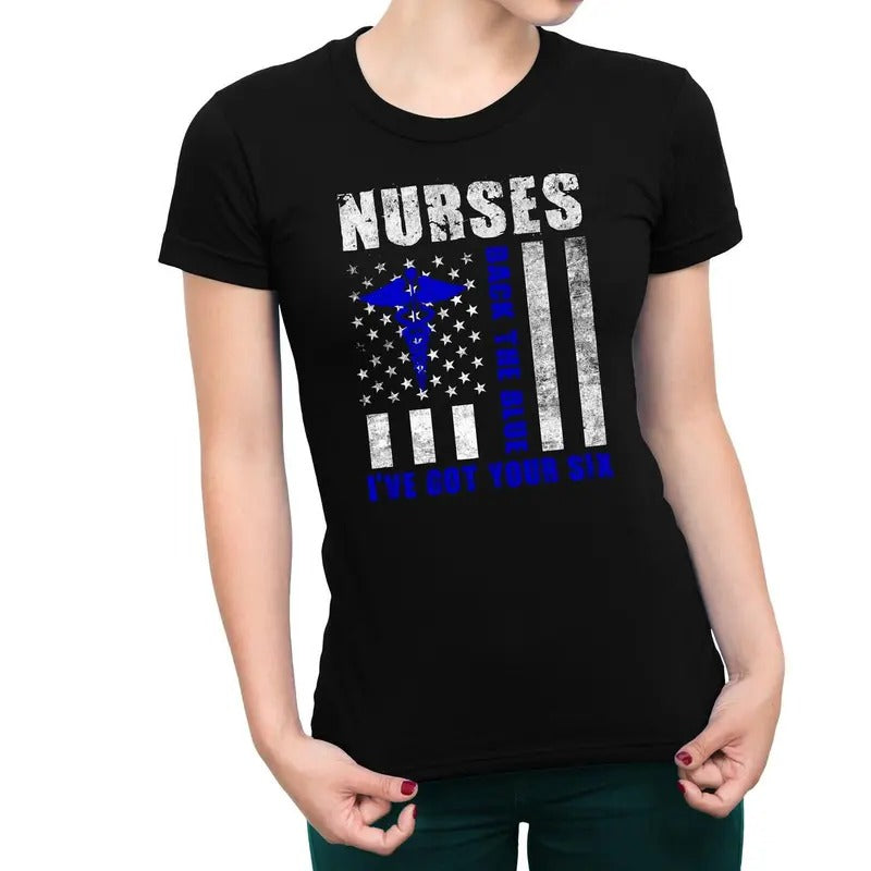 Nurses Back Blue I'Ve Got Your Six Casual Comfort - Adult & Kids T-Shirts, Sweatshirts & Hoodies apparel design preview 1