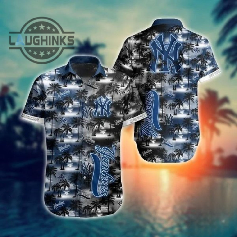 Ny Yankees Mlb Hawaiian Button Up And Shorts Baseball - Adult & Kids T-Shirts, Sweatshirts & Hoodies apparel design preview 1