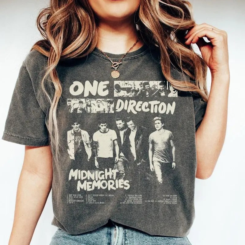 O.Ne Dir.Ection Pop Music Funny Retro Album 1D - Adult & Kids T-Shirts, Sweatshirts & Hoodies apparel design preview 1