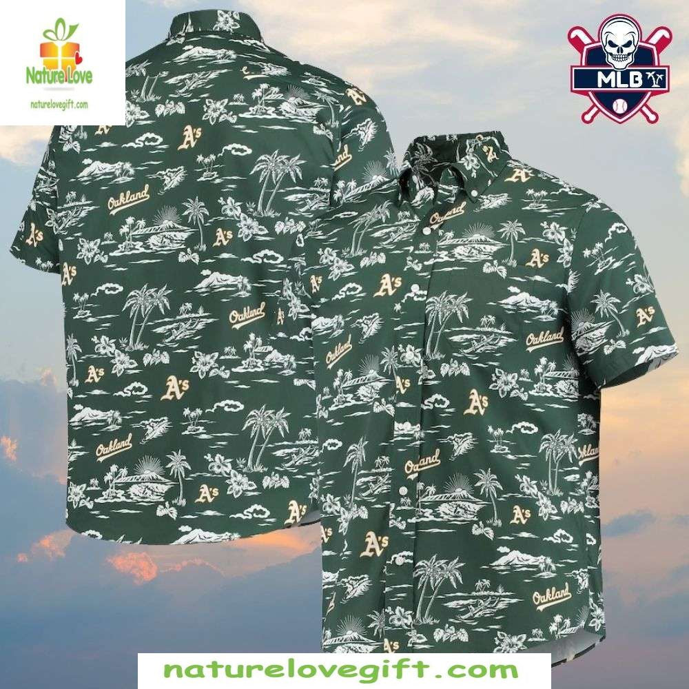 Oakland A's Hawaiian Classic Island Scenery Baseball - Adult & Kids T-Shirts, Sweatshirts & Hoodies apparel design preview 1