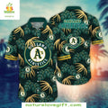 Oakland A's Green Tropical Hawaiian MLB Baseball - Adult & Kids T-Shirts, Sweatshirts & Hoodies apparel design preview 1