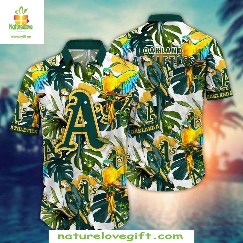 Oakland Athletics Hawaiian MLB Baseball Apparel - Adult & Kids T-Shirts, Sweatshirts & Hoodies apparel design preview 1