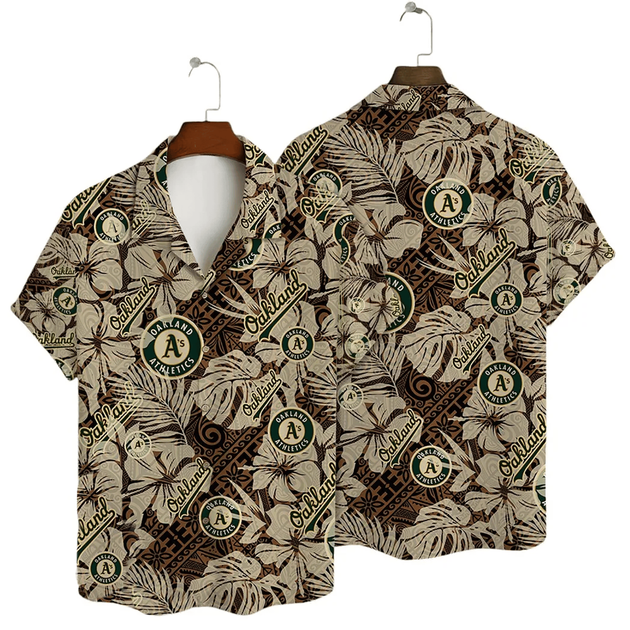 Oakland Athletics Vintage Hibiscus Hawaiian MLB Fan - Adult & Kids T-Shirts, Sweatshirts & Hoodies apparel design preview 1
