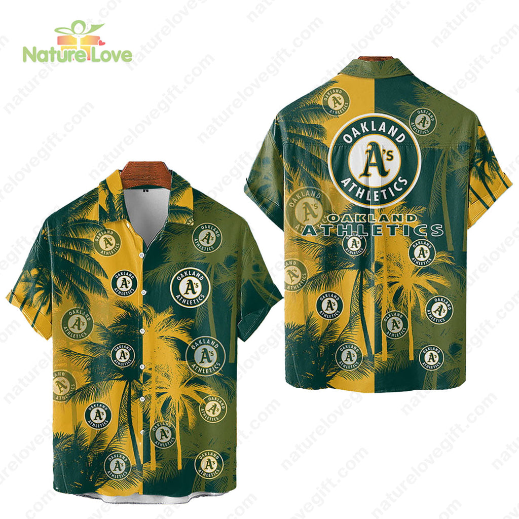 Oakland Athletics Tropical Palm Trees MLB Hawaiian - Adult & Kids T-Shirts, Sweatshirts & Hoodies apparel design preview 1