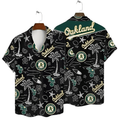 Oakland Athletics Tropical Palms MLB Black Hawaiian - Adult & Kids T-Shirts, Sweatshirts & Hoodies apparel design preview 1