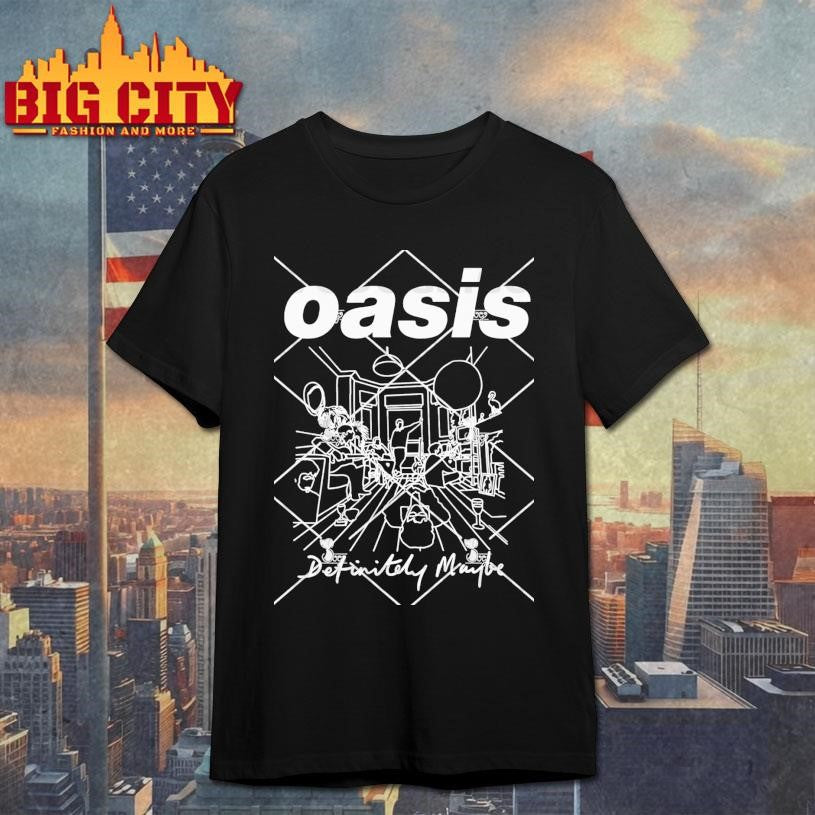 Oasis Definitely Maybe Line Drawing - Adult & Kids T-Shirts, Sweatshirts & Hoodies apparel design preview 1