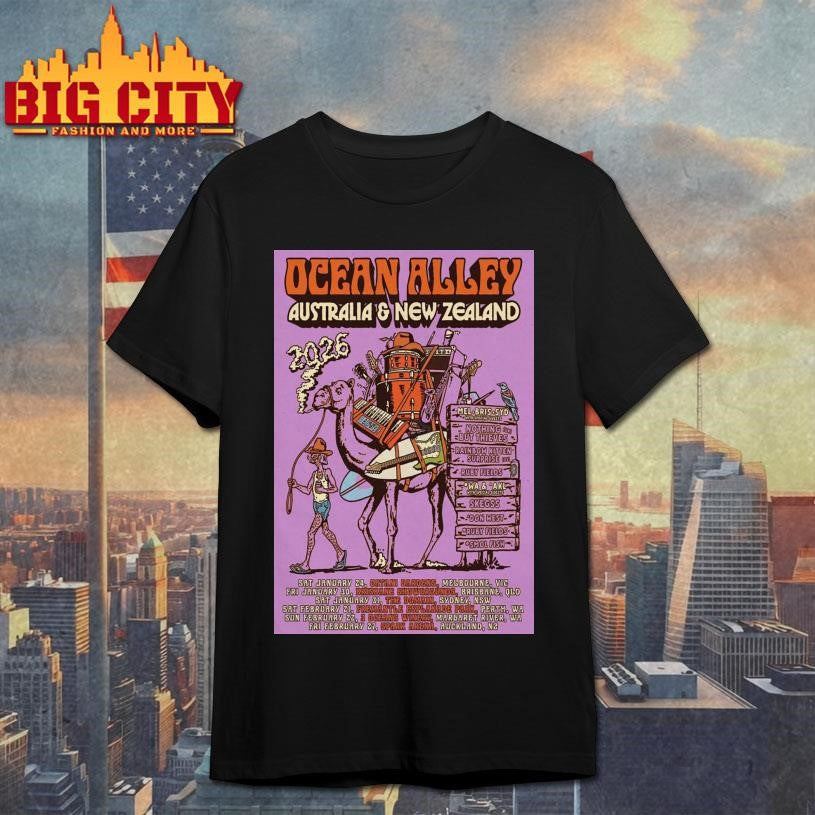 Ocean Alley Australia &amp; New Zealand 2026 Poster - Adult & Kids T-Shirts, Sweatshirts & Hoodies apparel design preview 1