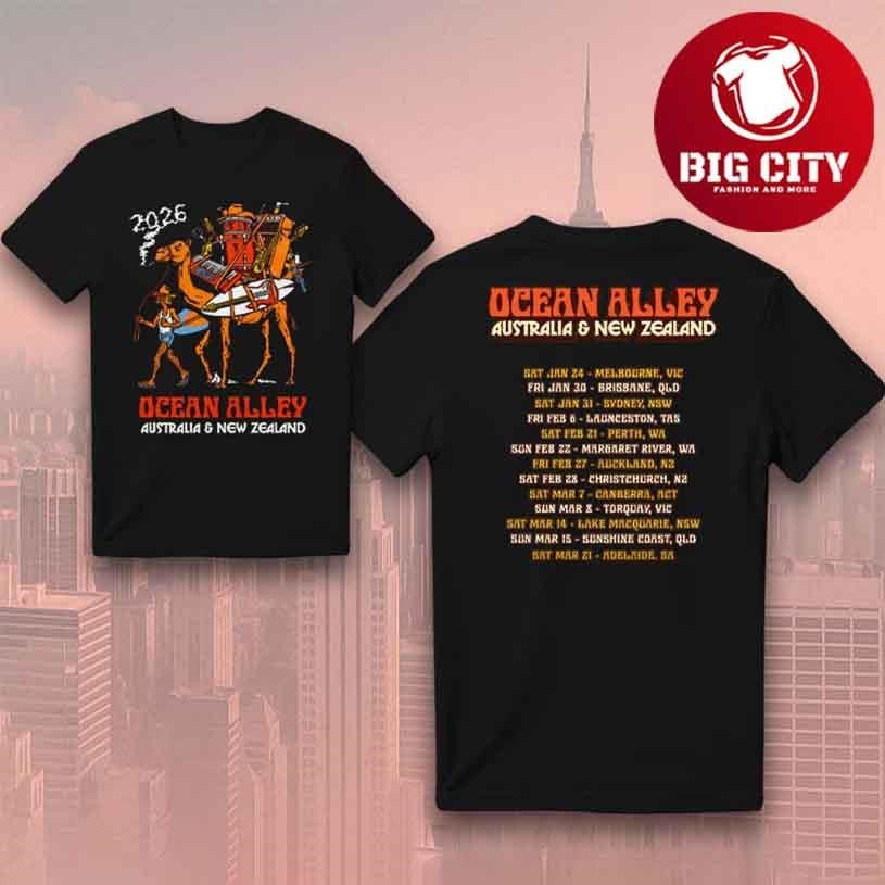 Ocean Alley Australia &amp; New Zealand Tour 2026 Two - Adult & Kids T-Shirts, Sweatshirts & Hoodies apparel design preview 1