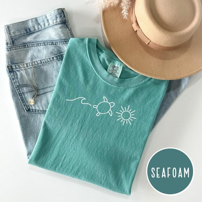 Ocean Turtle Sun Summer Beach Bum Comfort Colors - Adult & Kids T-Shirts, Sweatshirts & Hoodies apparel design preview 1