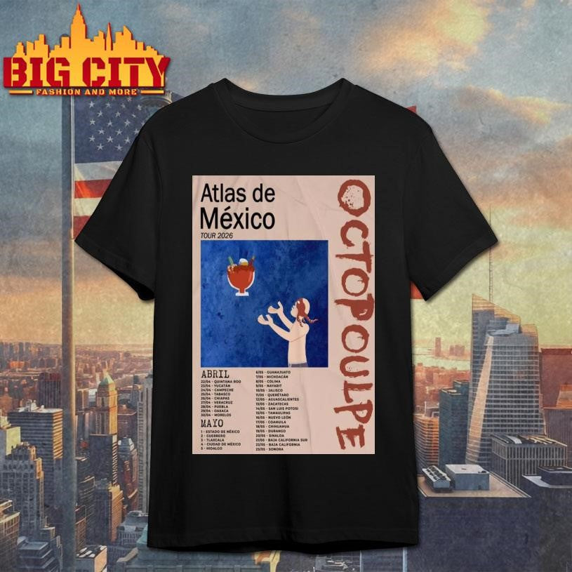 Octopoulpe Atlas De Mexico Tour 2026 Poster - Adult & Kids T-Shirts, Sweatshirts & Hoodies apparel design preview 1