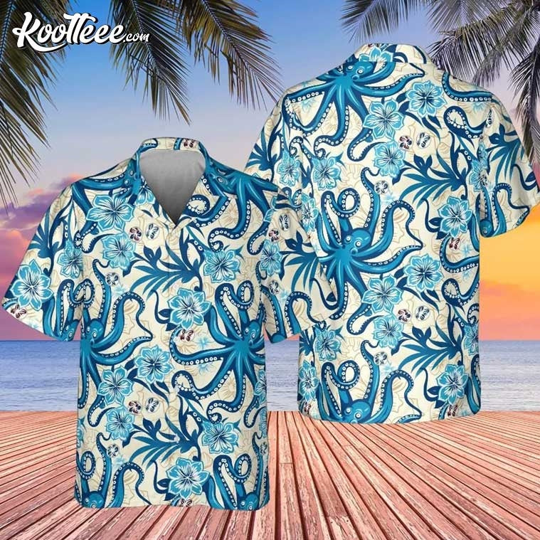 Octopus Blue Ocean Aloha Hawaiian - Adult & Kids T-Shirts, Sweatshirts & Hoodies apparel design preview 1