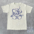 Octopus Playing Drums Retro Vintage Tattoo Funny 90s - Adult & Kids T-Shirts, Sweatshirts & Hoodies apparel design preview 1