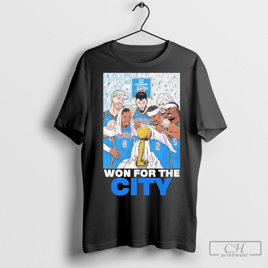 Official 2025 Nba Champions Oklahoma City Thunder Won - Adult & Kids T-Shirts, Sweatshirts & Hoodies apparel design preview 1