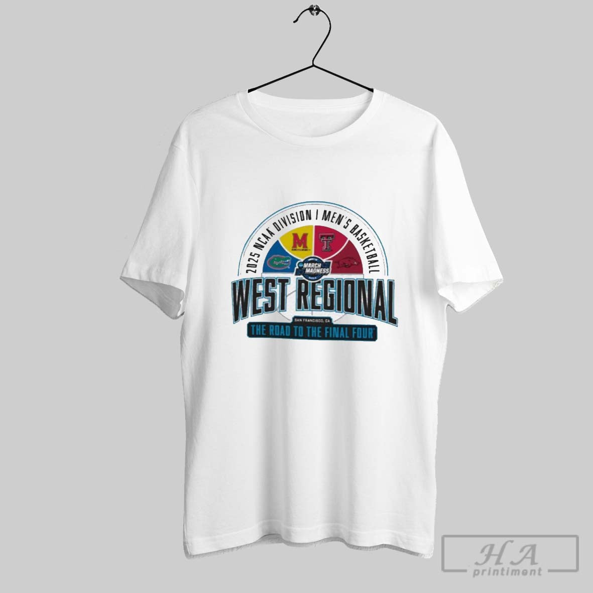 Official 2025 Ncaa Di Mens Basketball West Regional - Adult & Kids T-Shirts, Sweatshirts & Hoodies apparel design preview 1