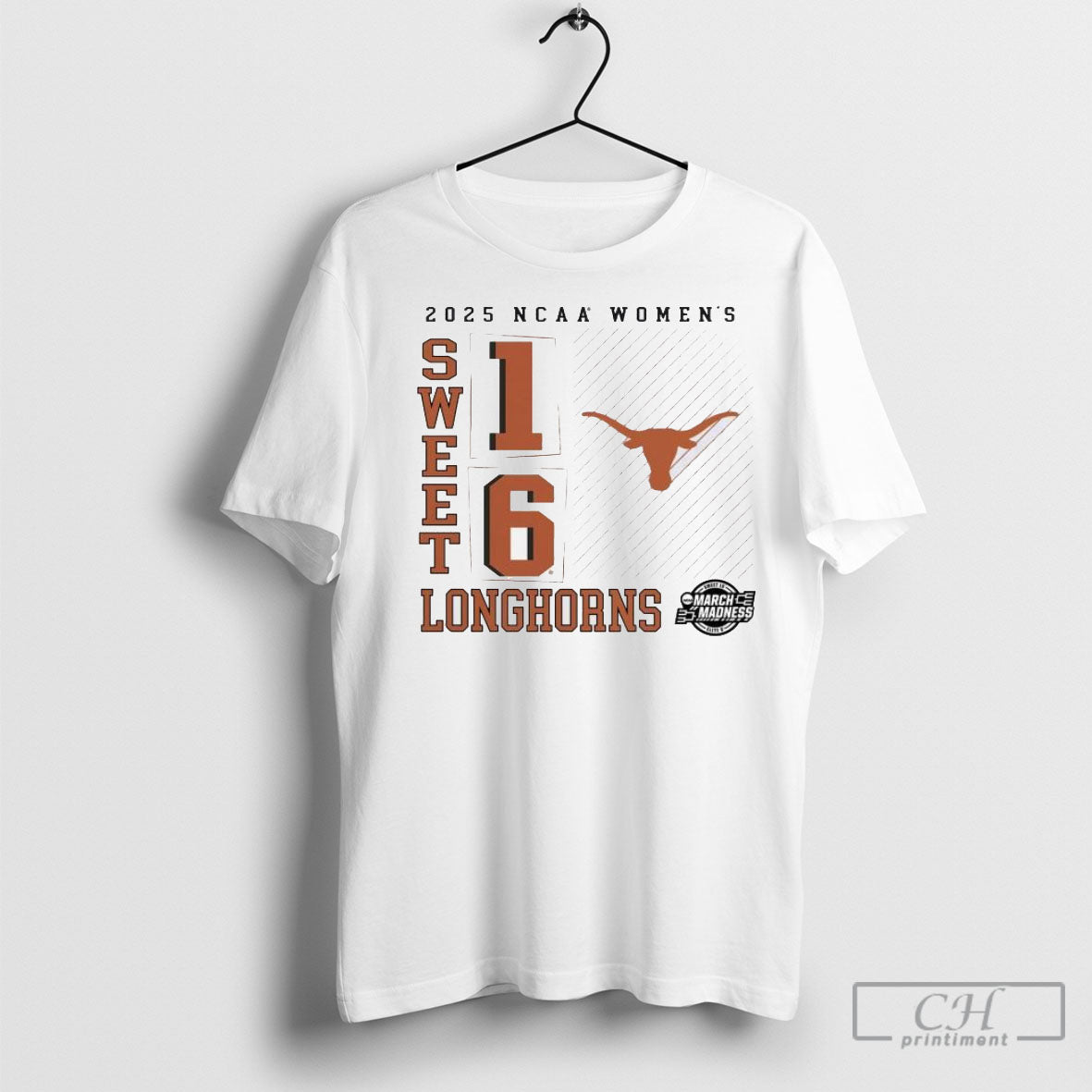 Official 2025 Ncaa Womens Texas Longhorns Sweet 16 - Adult & Kids T-Shirts, Sweatshirts & Hoodies apparel design preview 1