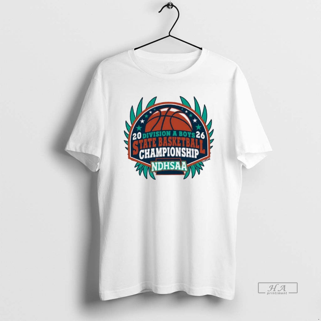 Official 2026 Ndhsaa Division A Boys Basketball State - Adult & Kids T-Shirts, Sweatshirts & Hoodies apparel design preview 1