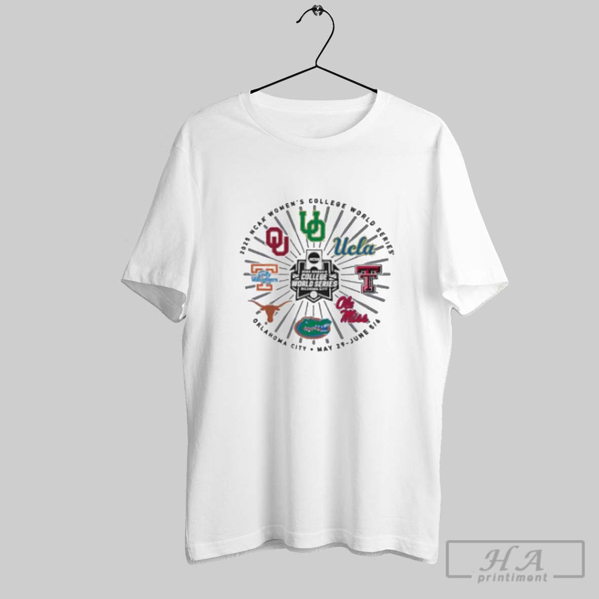 Official 8 Team Softball 2025 Ncaa Womens College - Adult & Kids T-Shirts, Sweatshirts & Hoodies apparel design preview 1