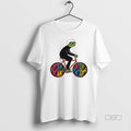 Official Andy Warhol Inspired Frog Cyclist Graphic - Adult & Kids T-Shirts, Sweatshirts & Hoodies apparel design preview 1
