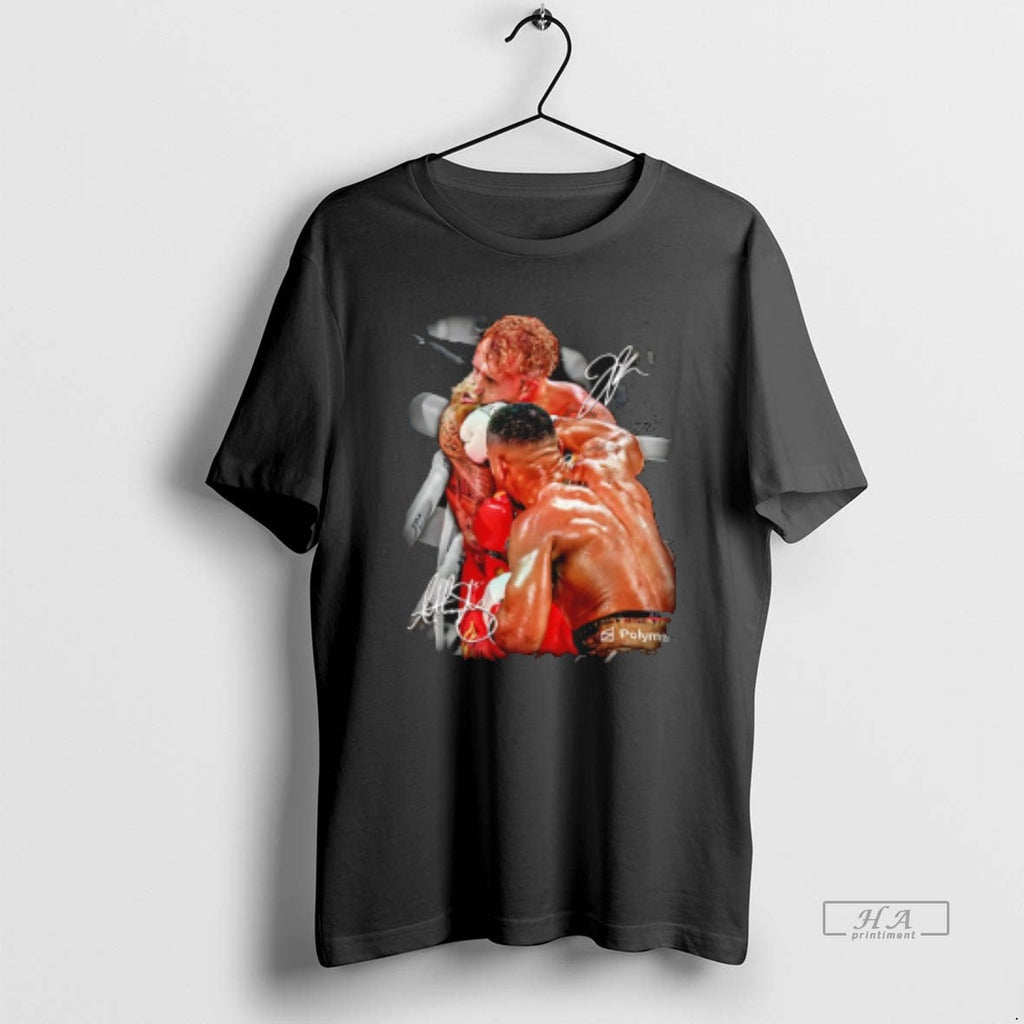 Official Anthony Joshua Vs Jake Paul Ko Signatures - Adult & Kids T-Shirts, Sweatshirts & Hoodies apparel design preview 1