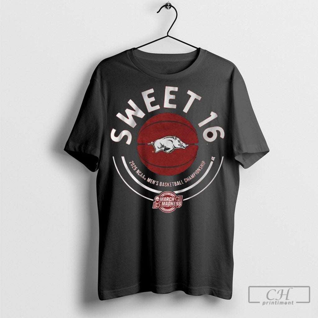 Official Arkansas Basketball 2025 Sweet Sixteen - Adult & Kids T-Shirts, Sweatshirts & Hoodies apparel design preview 1