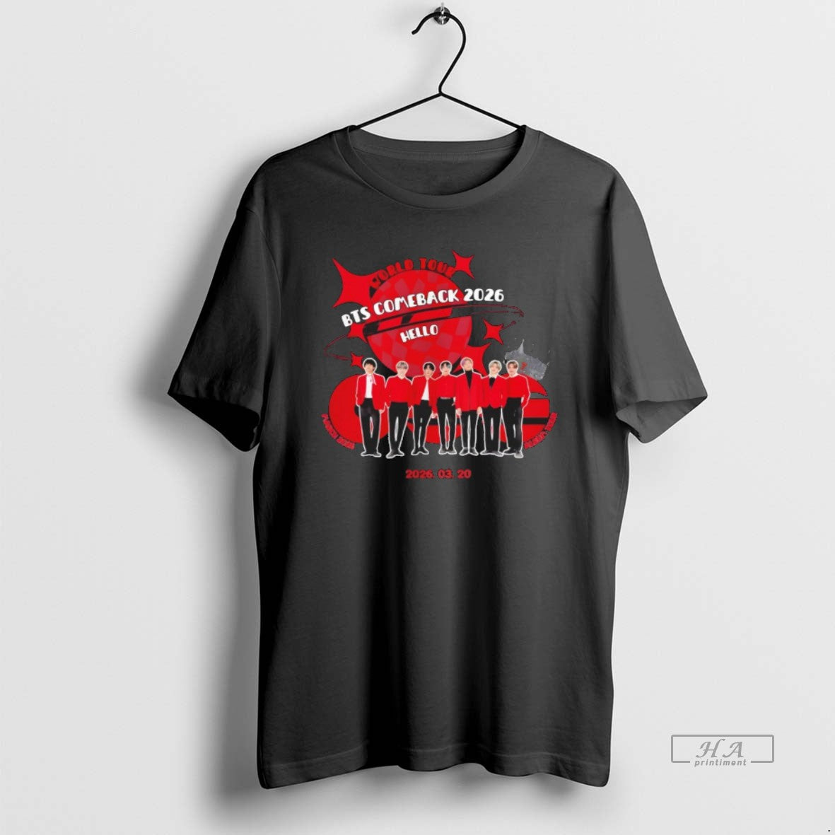Official Bts Comeback 2026 Hello K Pop World Tour - Adult & Kids T-Shirts, Sweatshirts & Hoodies apparel design preview 1