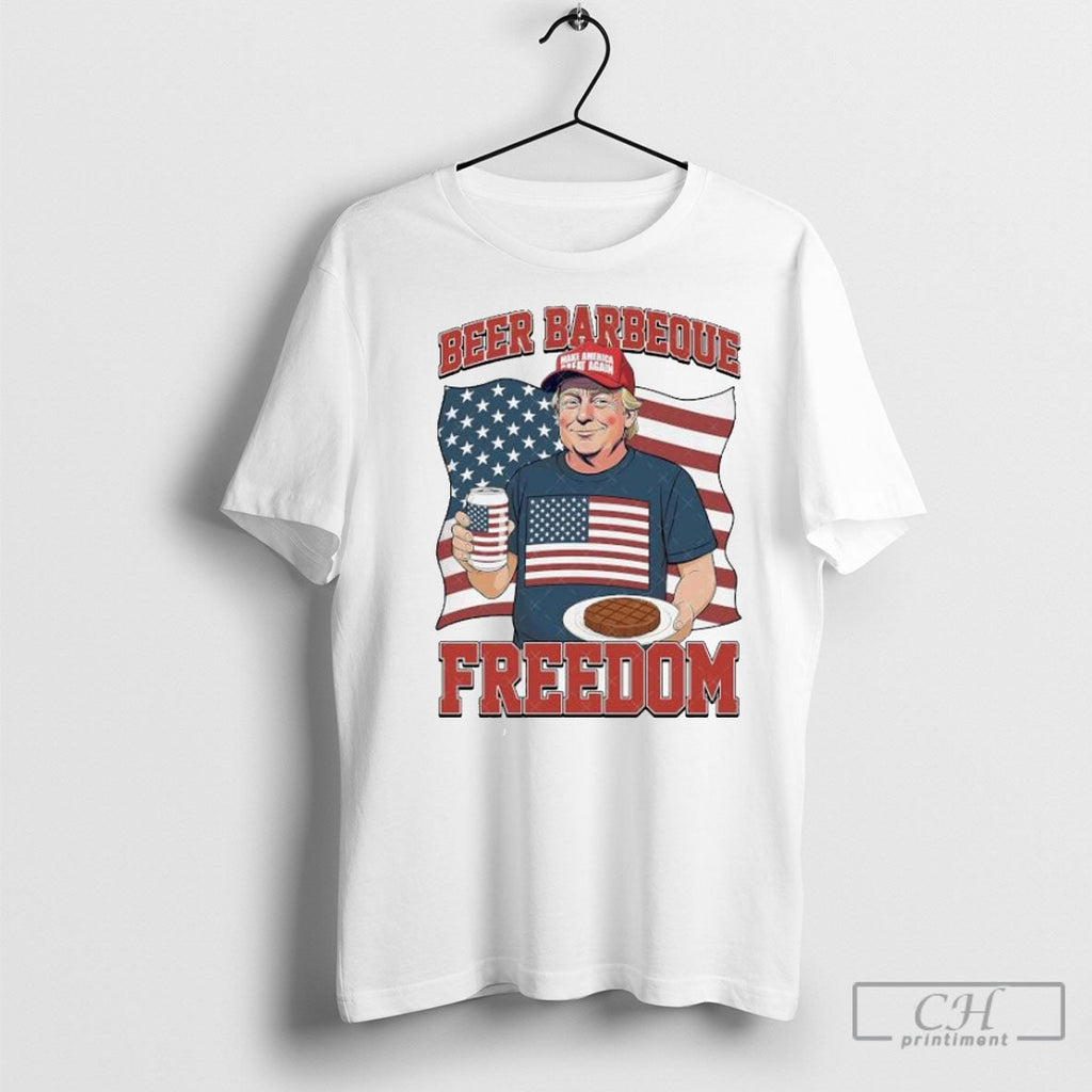 Official Beer Barbeque Freedom Donald Trump Flag 2025 - Adult & Kids T-Shirts, Sweatshirts & Hoodies apparel design preview 1