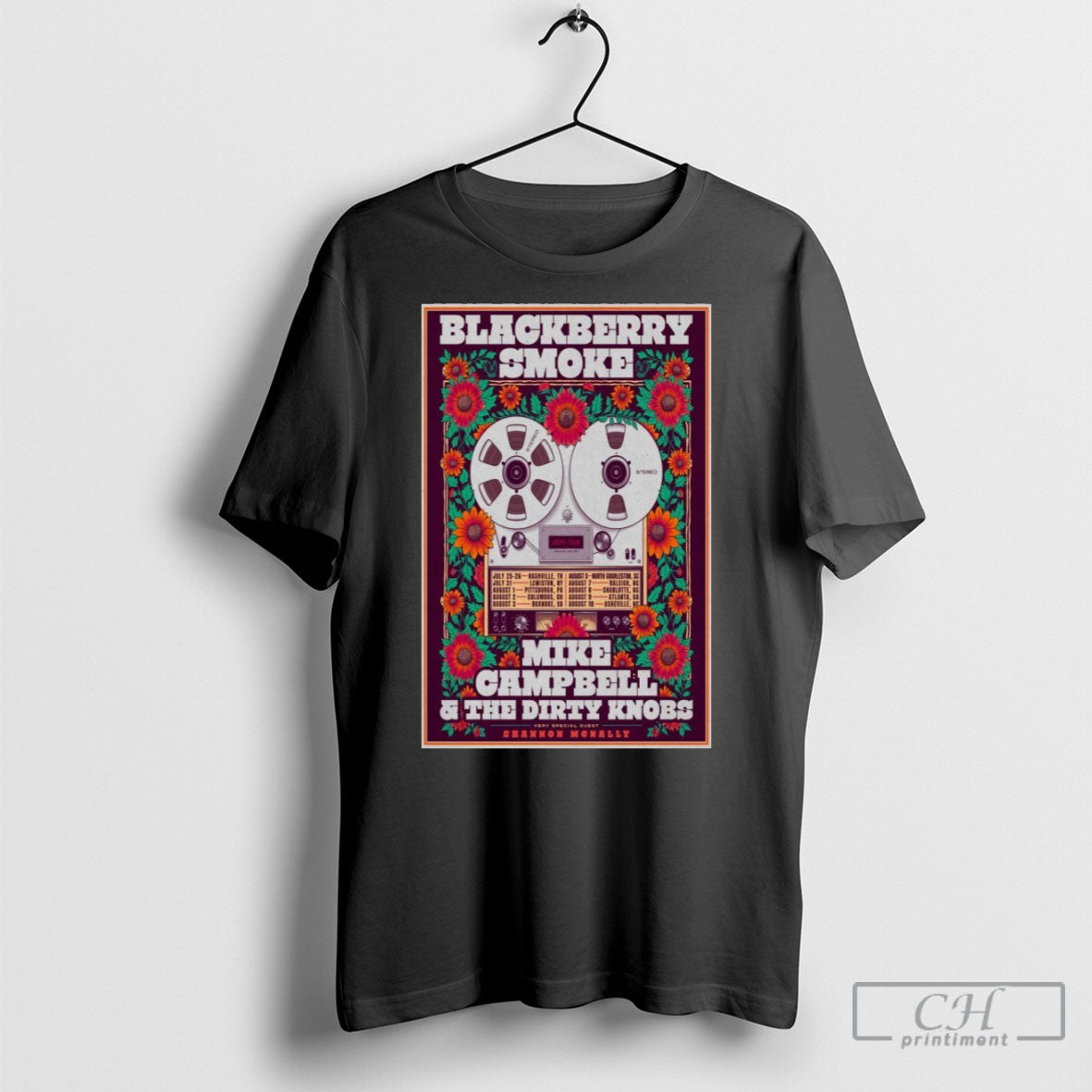 Official Blackberry Smoke Summer 2025 Poster - Adult & Kids T-Shirts, Sweatshirts & Hoodies apparel design preview 1