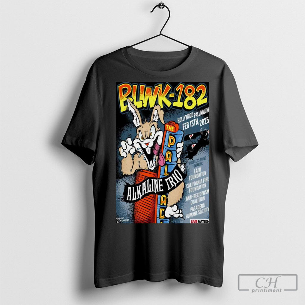 Official Blink 182 Hollywood Palladium Feb 13th 2025 - Adult & Kids T-Shirts, Sweatshirts & Hoodies apparel design preview 1