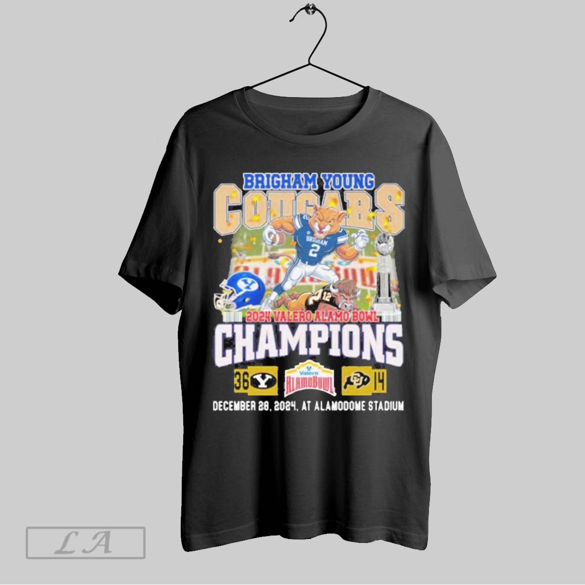 Official Brigham Young Cougars 2024 Valero Alamo Bowl - Adult & Kids T-Shirts, Sweatshirts & Hoodies apparel design preview 1