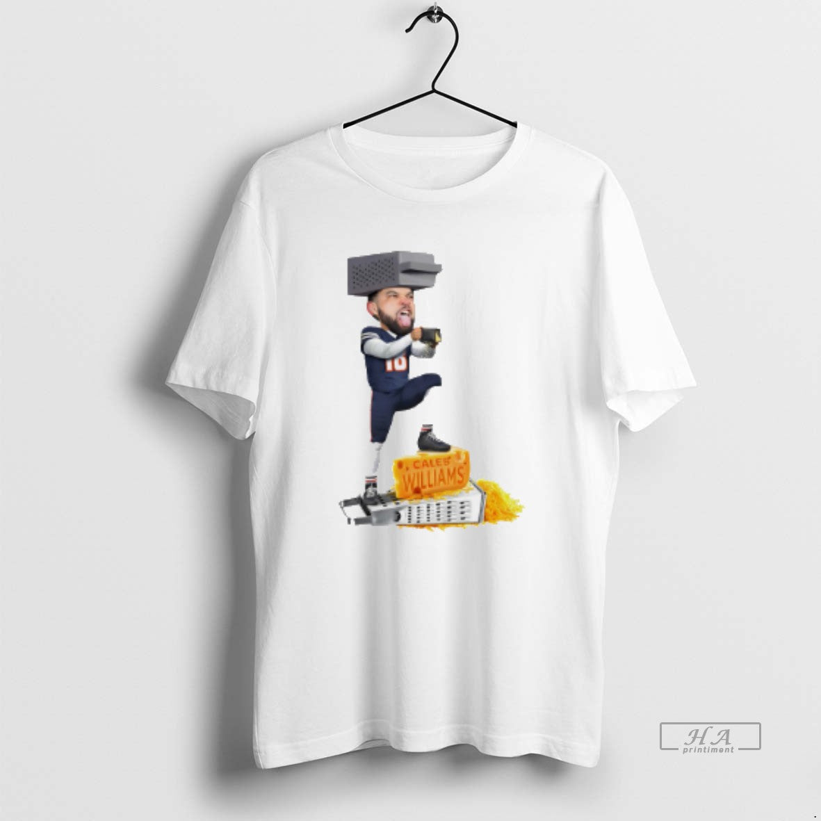 Official Caleb Williams Cheese Grater Caricature - Adult & Kids T-Shirts, Sweatshirts & Hoodies apparel design preview 1