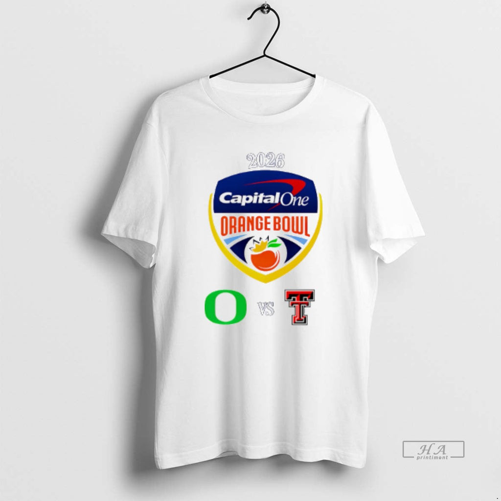 Official Capital One Orange Bowl 2026 Oregon Vs Texas - Adult & Kids T-Shirts, Sweatshirts & Hoodies apparel design preview 1