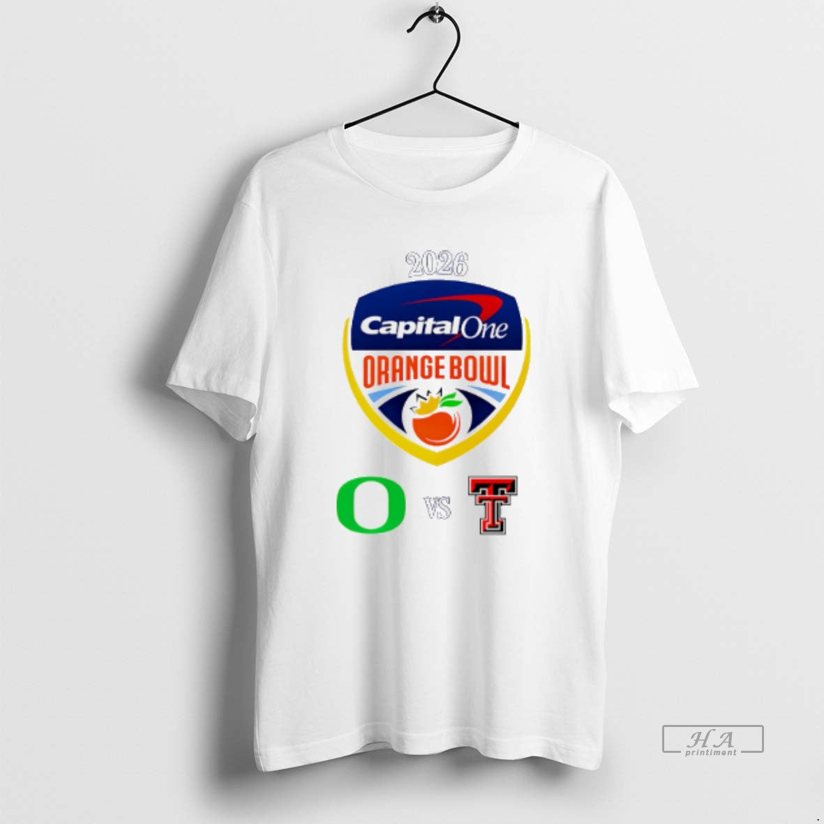 Official Capital One Orange Bowl 2026 Oregon Vs Texas - Adult & Kids T-Shirts, Sweatshirts & Hoodies apparel design preview 1