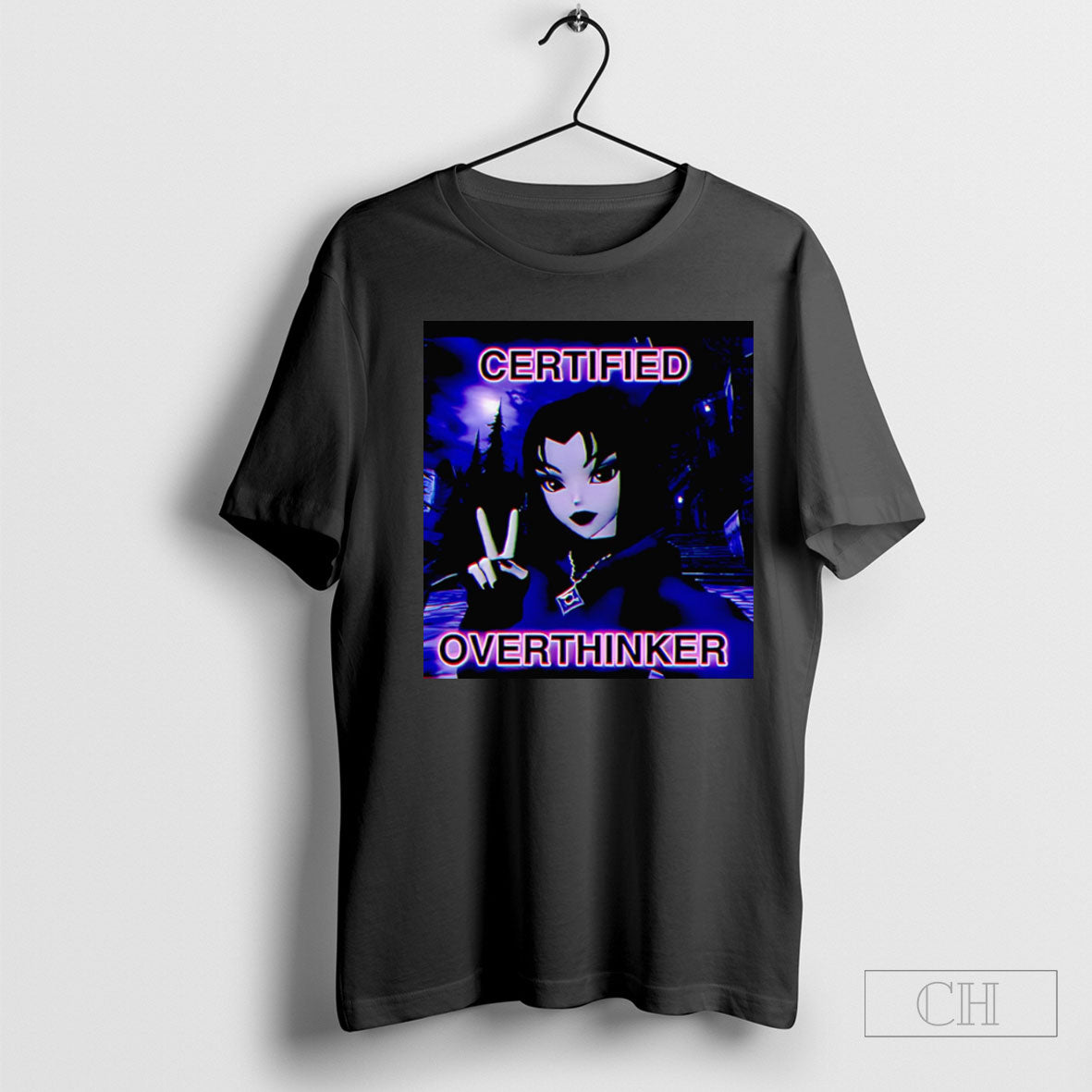 Official Certified Overthinker Low Poly Goth Girl - Adult & Kids T-Shirts, Sweatshirts & Hoodies apparel design preview 1