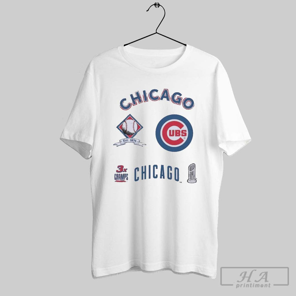 Official Chicago Cubs Defined 3x Champions - Adult & Kids T-Shirts, Sweatshirts & Hoodies apparel design preview 1