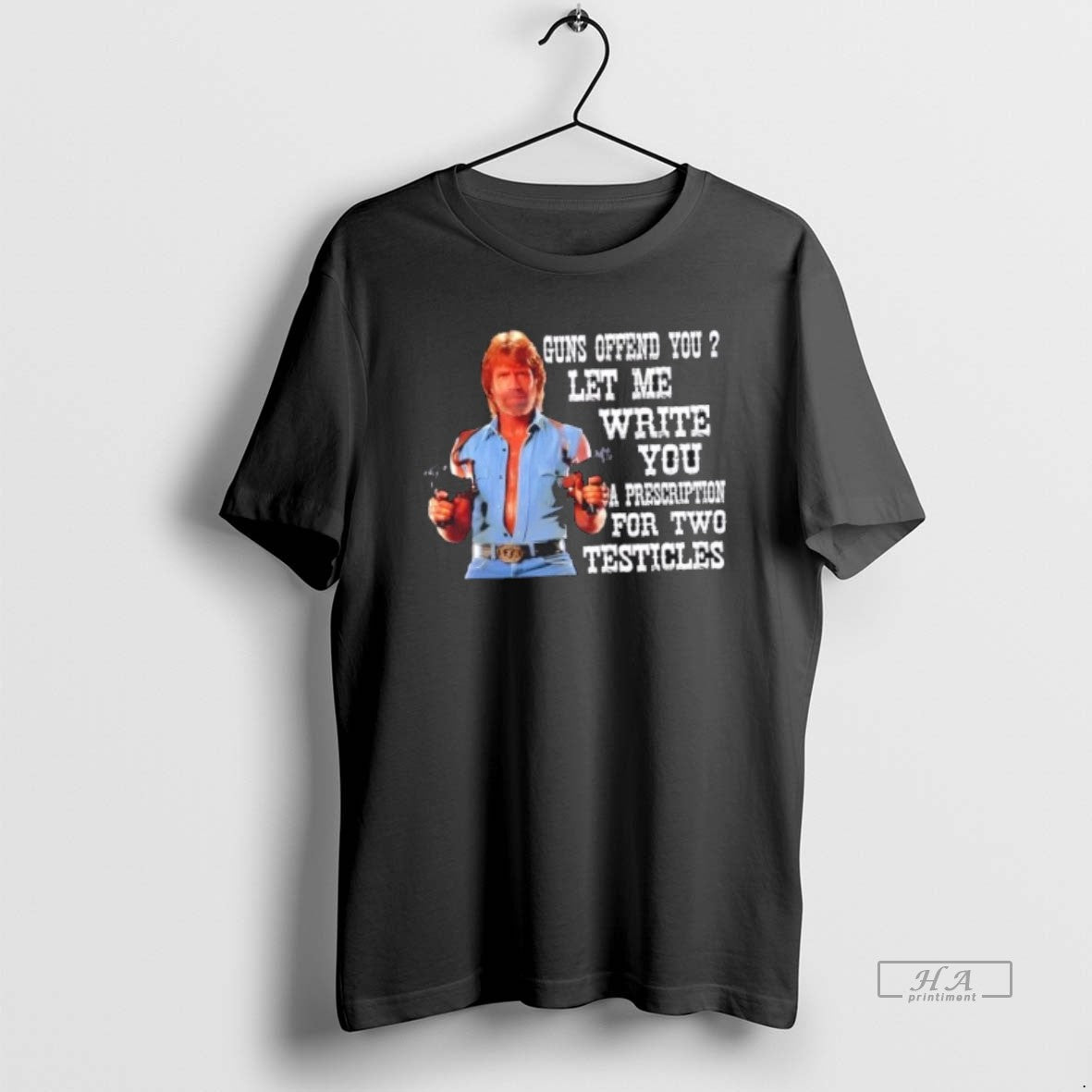 Official Chuck Norris Guns Offend You Let Me Write - Adult & Kids T-Shirts, Sweatshirts & Hoodies apparel design preview 1