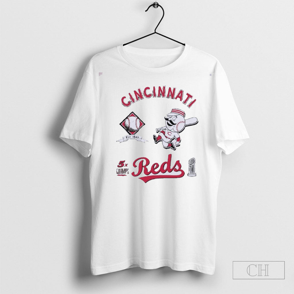 Official Cincinnati Reds Defined 5x Champions Sweater - Adult & Kids T-Shirts, Sweatshirts & Hoodies apparel design preview 1