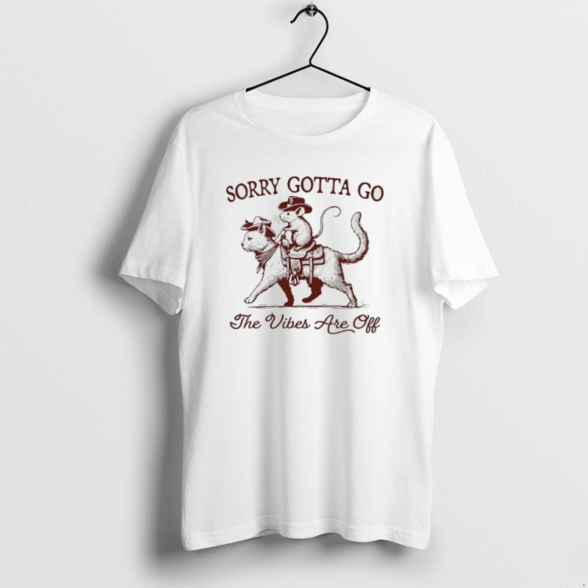 Official Cowboy Possum Riding Cat Sorry Gotta Go Are - Adult & Kids T-Shirts, Sweatshirts & Hoodies apparel design preview 1